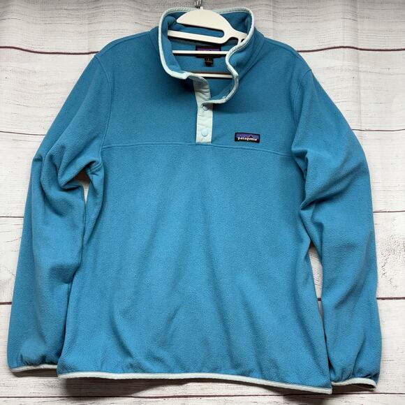 Patagonia Tops - Patagonia Worn Wear Micro D Snap-T Fleece Sweatshirt Blue Size L